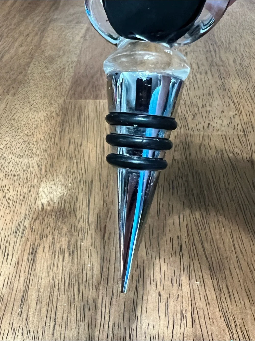 Wine Bottle Stopper Fused Multi-Color Art Glass on Green Decanter Replacement
